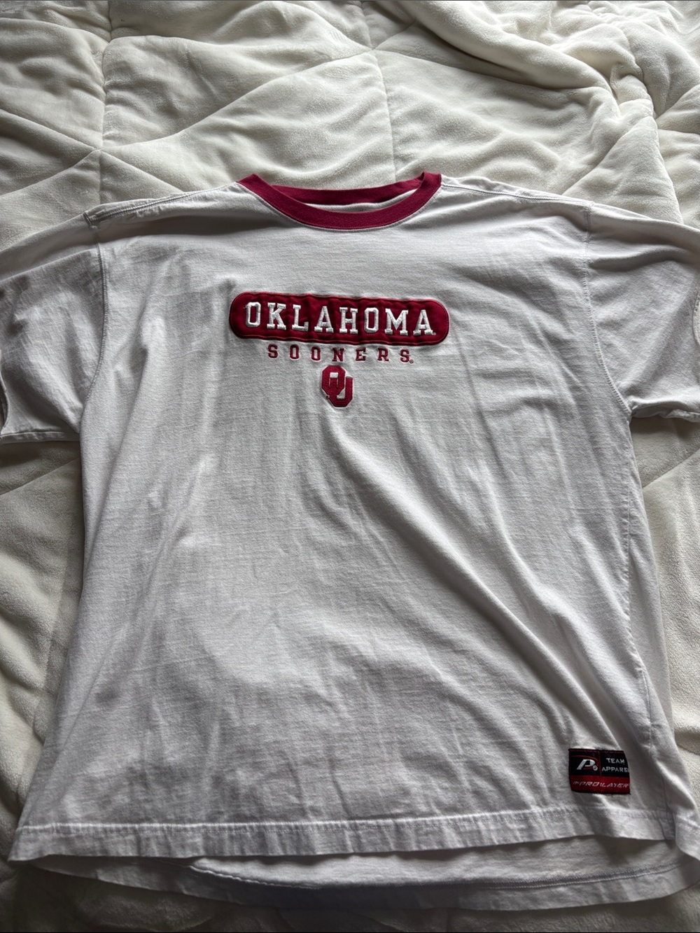 Oklahoma Sooners White & Crimson Ringer Tee